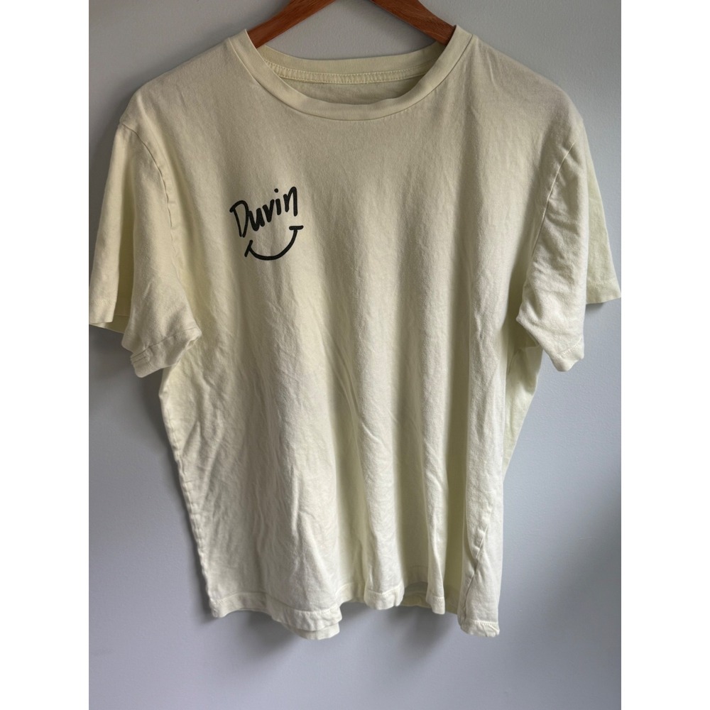 Duvin Design Co Mens Hoodie and T-Shirt Bundle Cream Yellow Graphic Size Large
